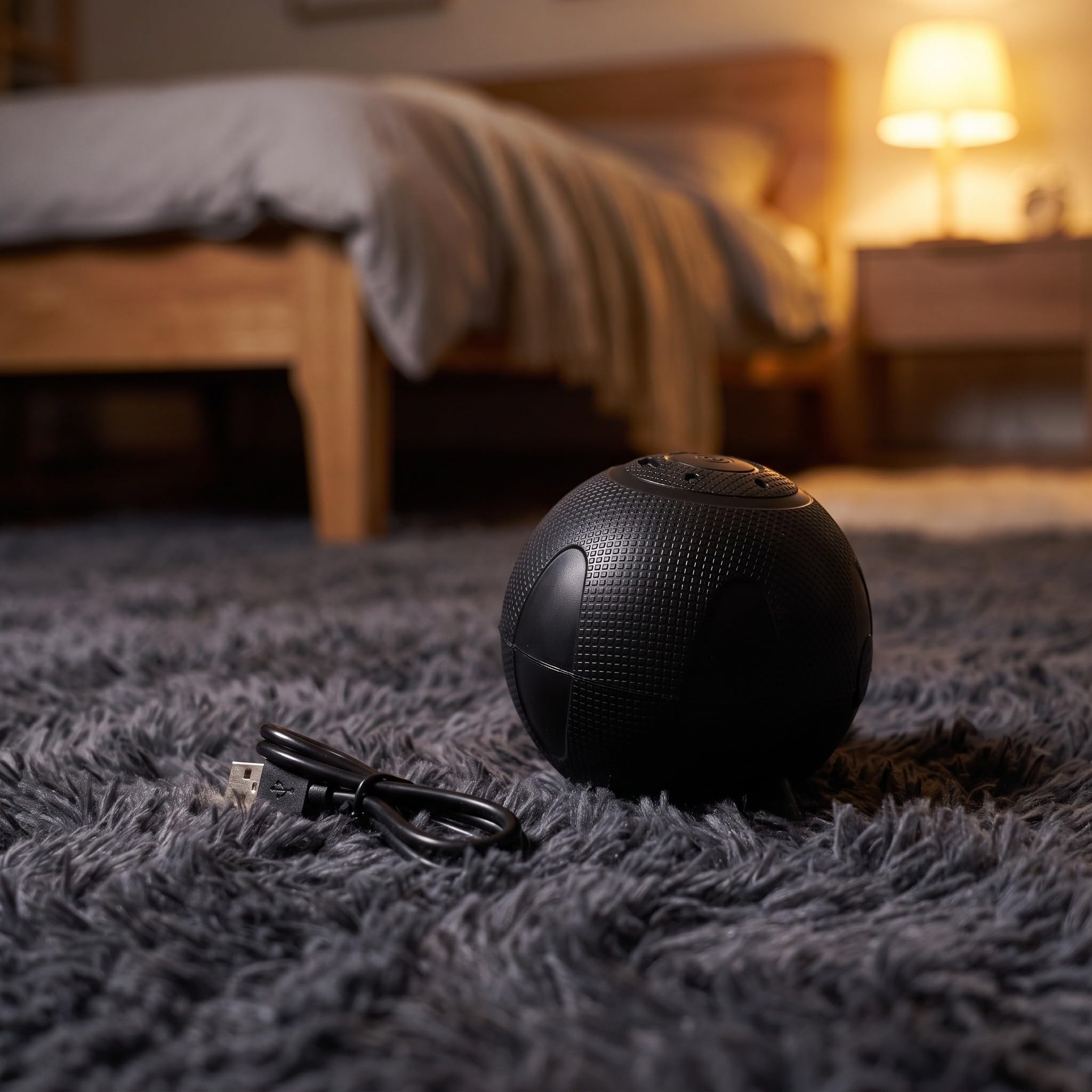 Pelota de masaje vibratoria eléctrica, 5 velocidades, recuperación