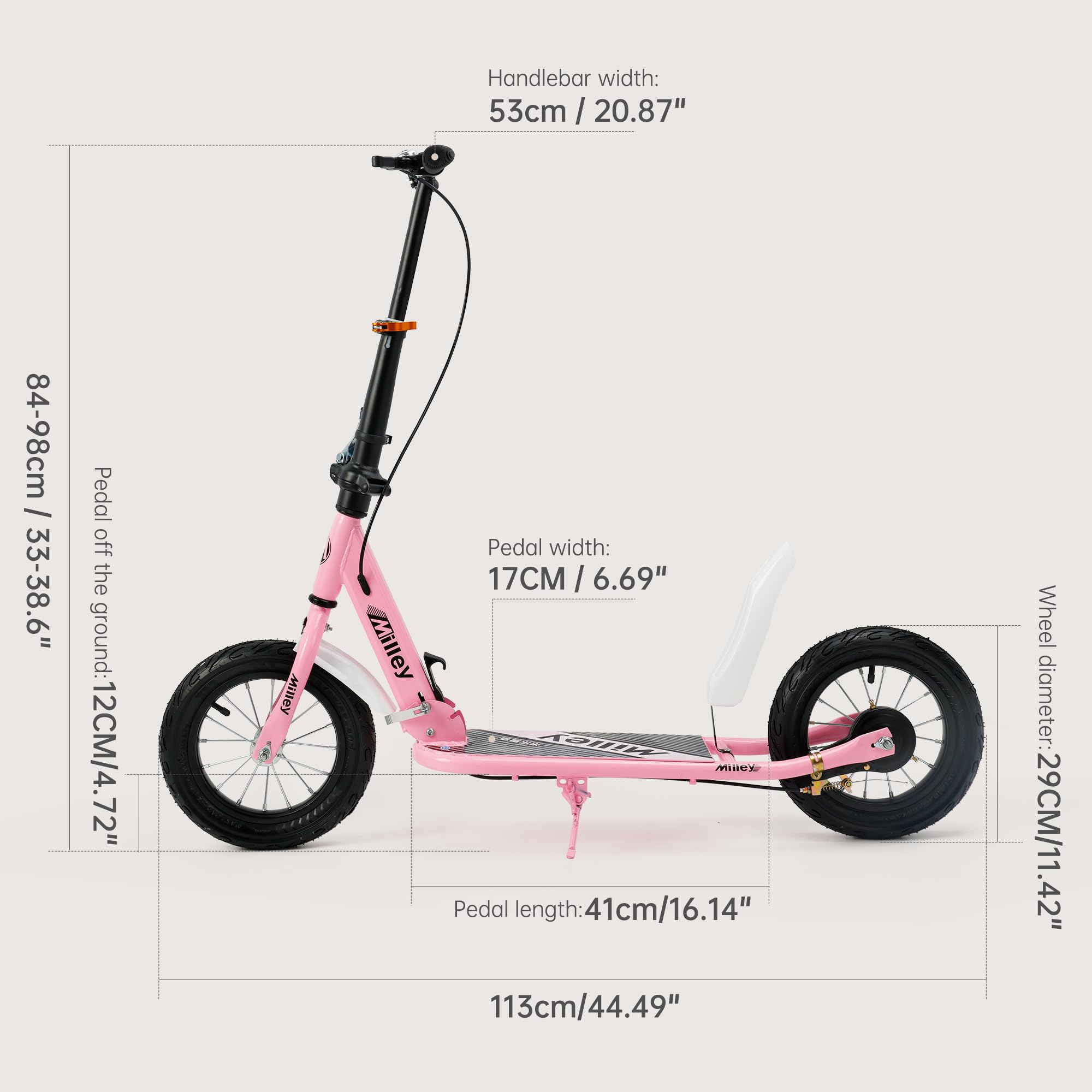 Topteng Patinete plegable amortiguado para adultos/jóvenes