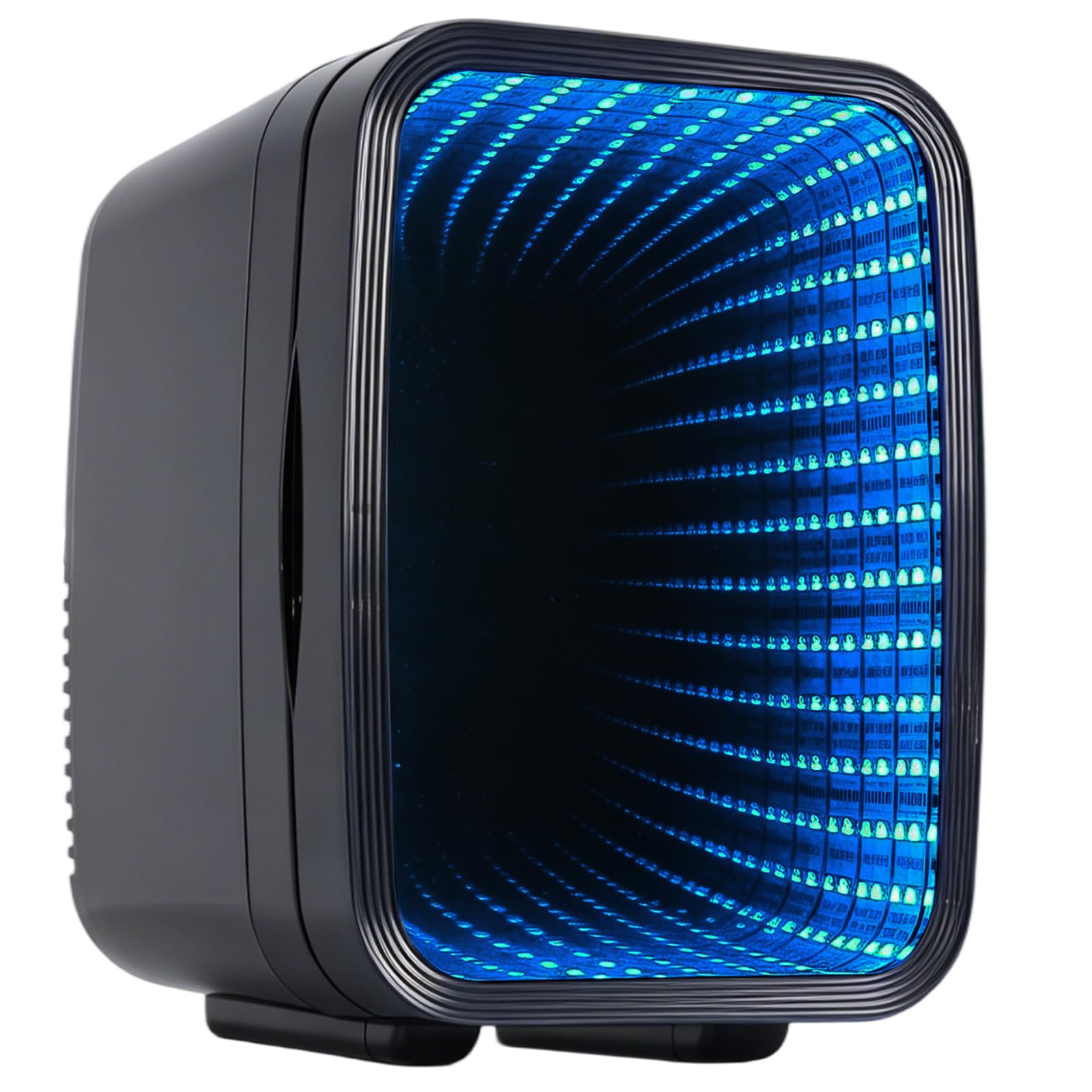 Enventor Mini lodówka 4 l / 6 puszek, przenośna lodówka i pojemnik utrzymujący ciepło, mała lodówka, AC + 12 V DC, RGB Infinity, 6 trybów ściemniania, do sypialni, pokoju gier, biura, samochodu