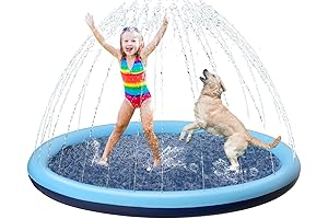 Jasonwell Kids Dog Splash Pad Sprinkler for Summer Water Fun
