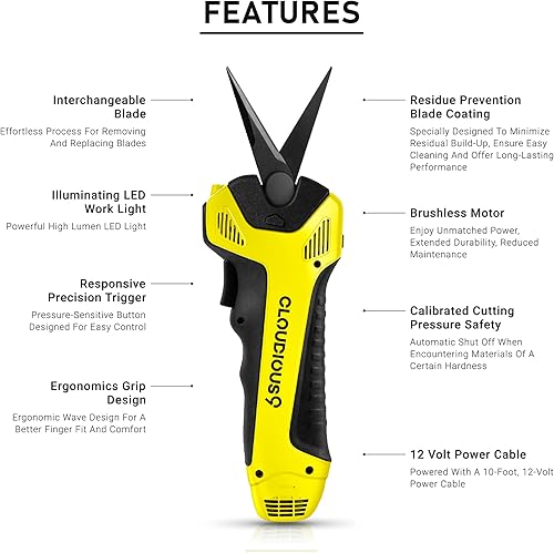 Miniatura 2 de TrimCraft9 **Tijeras de corte electrónicas de precisión sin batería para recortadora profesional - Automática, hoja continua rápida, ángulos