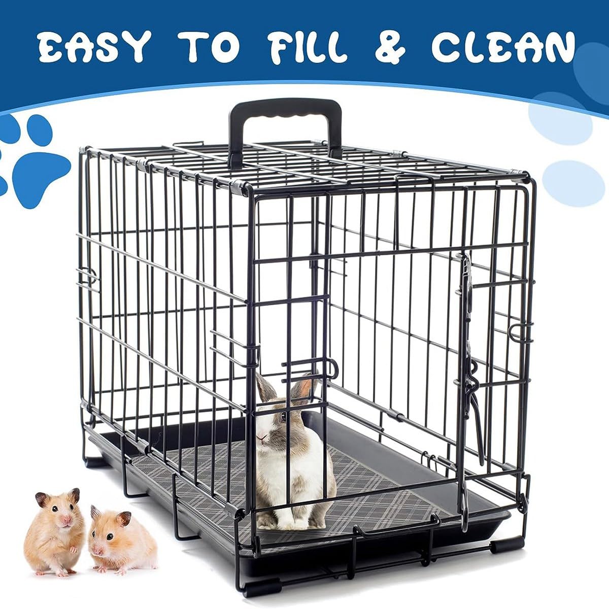 BOFRHME 2 Pack Absorbent Pet Cage Liners Liners 47inch X 24inch Guinea Pig Bedding Reusable Bedding, Gray - Image 2