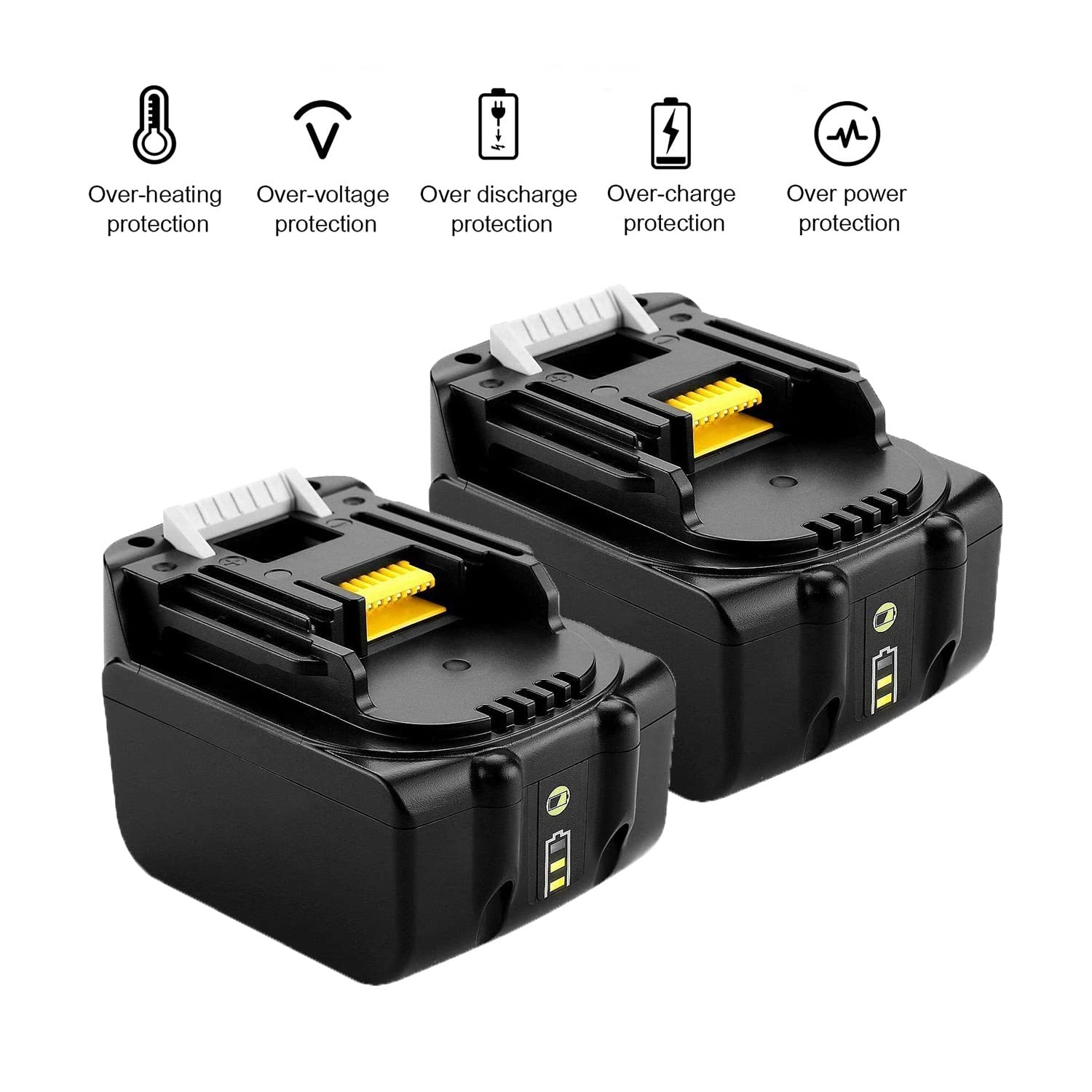 2 batteries Li-ion BL1450 BL1450B 5,0 Ah 14,4 V 5000 mAh