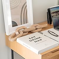Vista 9 de Book Shelf Decor Items - Acacia Wood Chain Link Decor, Coffee Table Accessories, Bookshelf Decors, Sculpture for Shelves, Wooden Decorative Objects