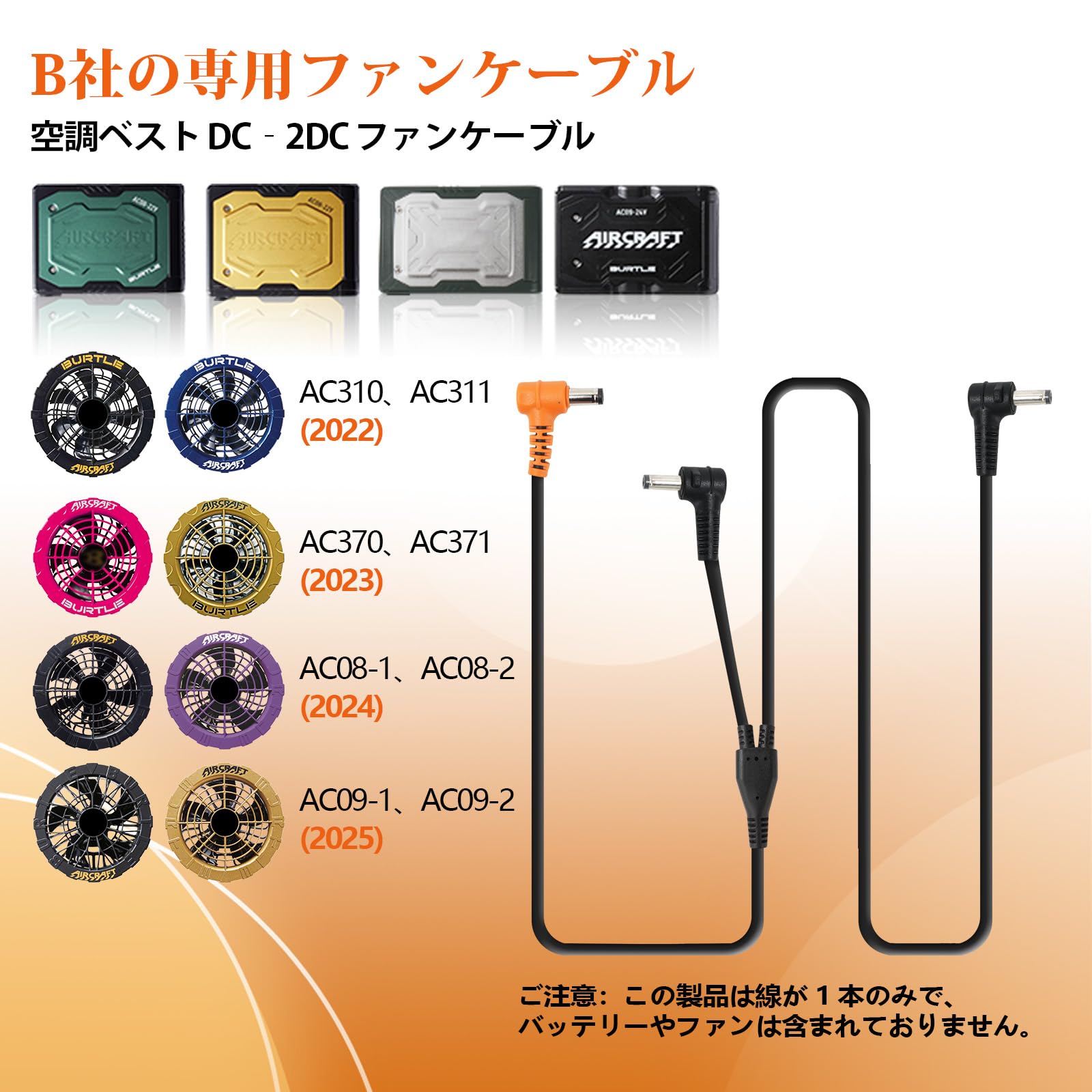 【1～2回使用】BURTLE 　AIR CRAFT　空調服+ファン+ケーブル BURTLE ＼P2倍／【ネコポス送料無料】 バートル AC320 ファン