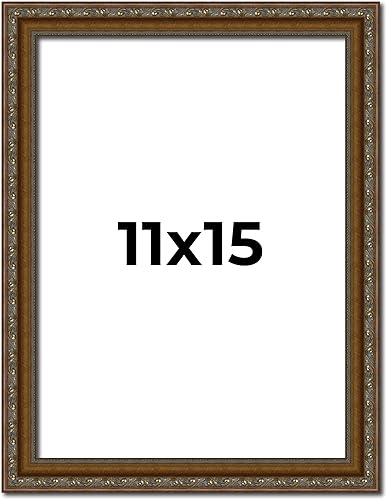 Miniatura 113 de Marco de fotos completo de madera dorada envejecida de 16 x 20 pulgadas con plexiglás acrílico UV, parte trasera de tablero de espuma y accesorios