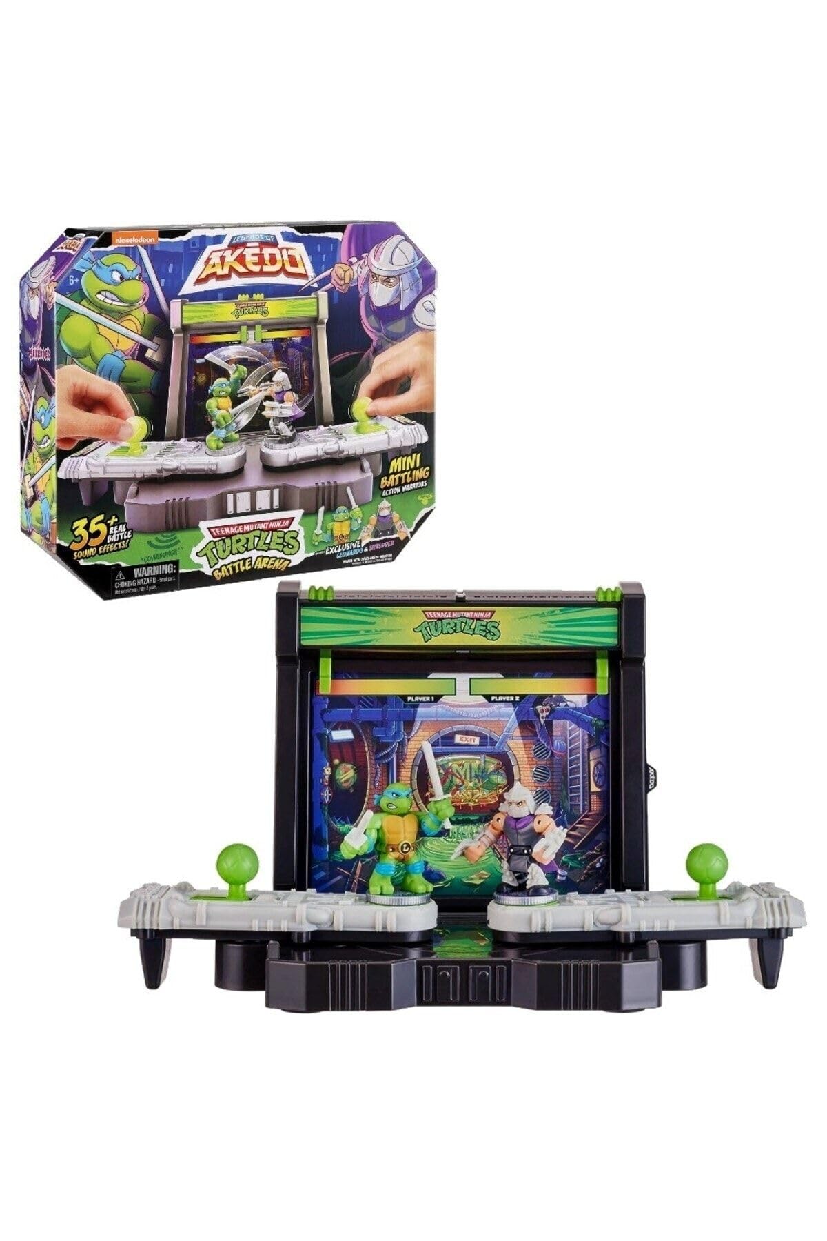 Akedo Battle Arena Tartarughe Ninja - Giocattolo Con 2 Figure, Suoni E 2 Modalità Di Gioco