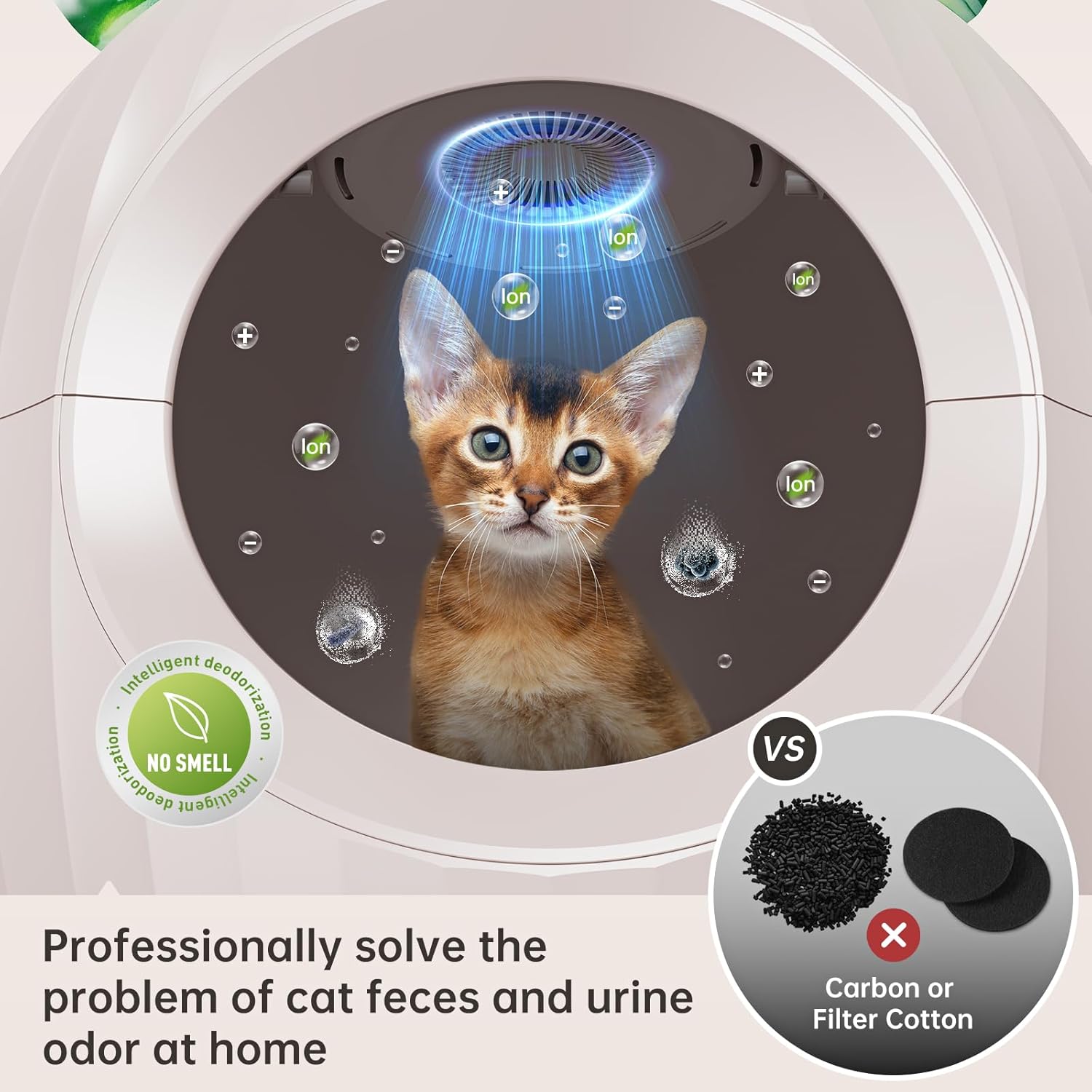 Caja de arena para gatos con sistema inteligente de eliminación de