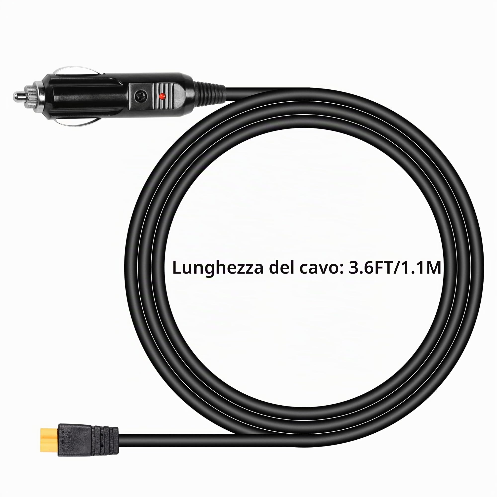 CERRXIAN Cavo da accendisigari 16 AWG a XT30, cavo da XT30 femmina a maschio accendisigari 12V-24V, utilizzato per batteria al litio polimero a controllo remoto FPV Drone-1,1 m