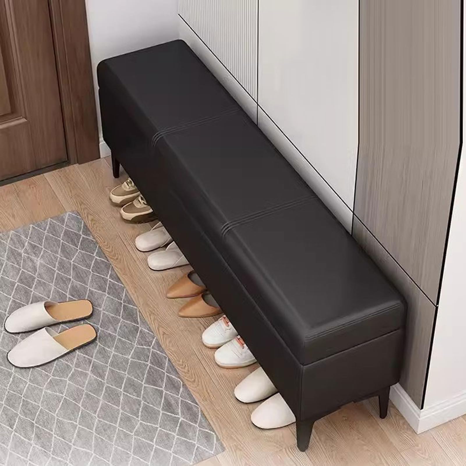 Banc de couloir rembourré en similicuir premium pour une assise élégante et durable