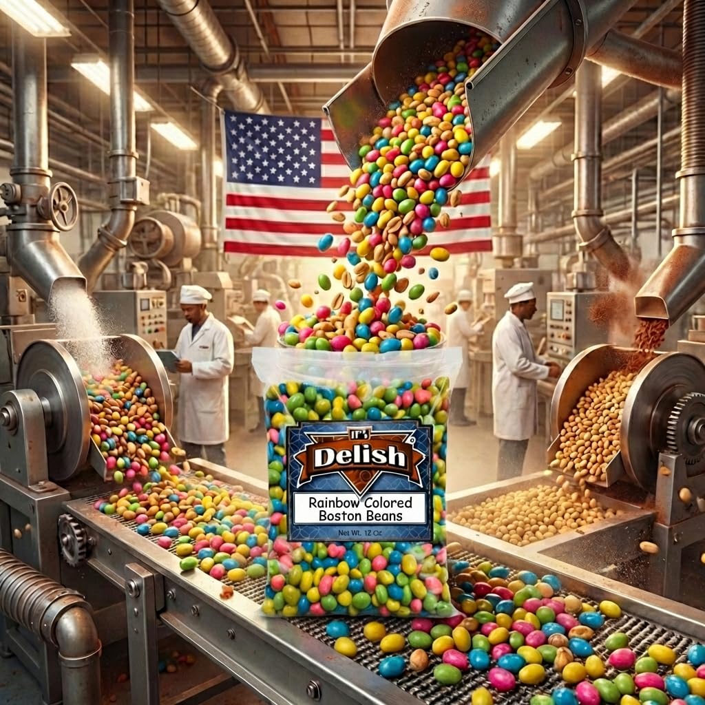 Rainbow Colored Boston Beans Candy by It's Delish - 12 Oz Bag – Candy Coated Peanuts for Easter Candies and Party Favors for Birthday Parties, Christmas, Halloween, Events | Vegan, Kosher image 5