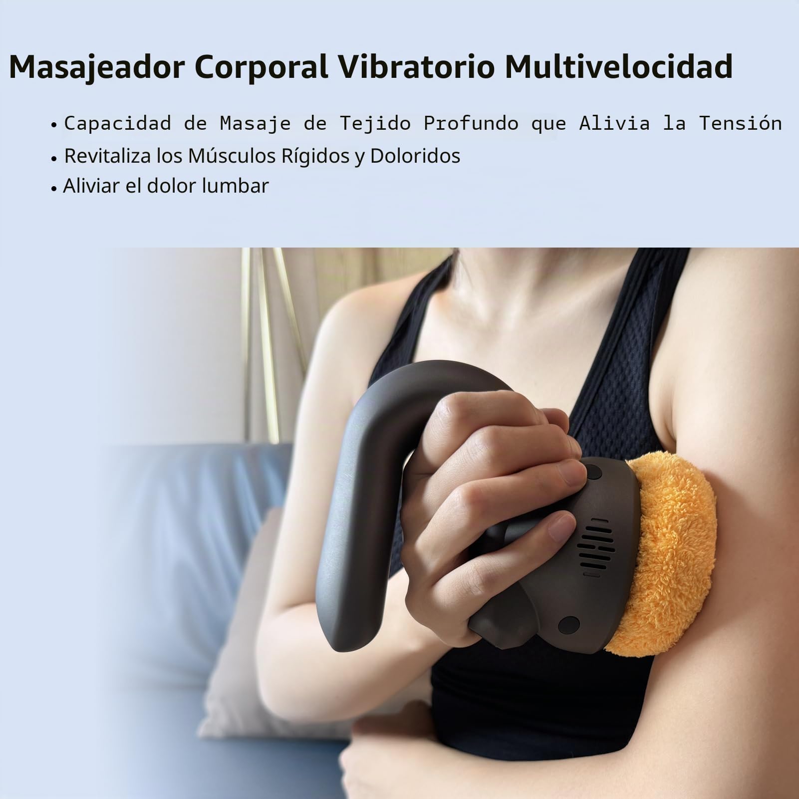 HYAKO Mini masajeador orbital profesional de mano, masajeador quiropráctico para cuello, hombros, piernas, espalda, alivio del dolor muscular, terapia de masaje