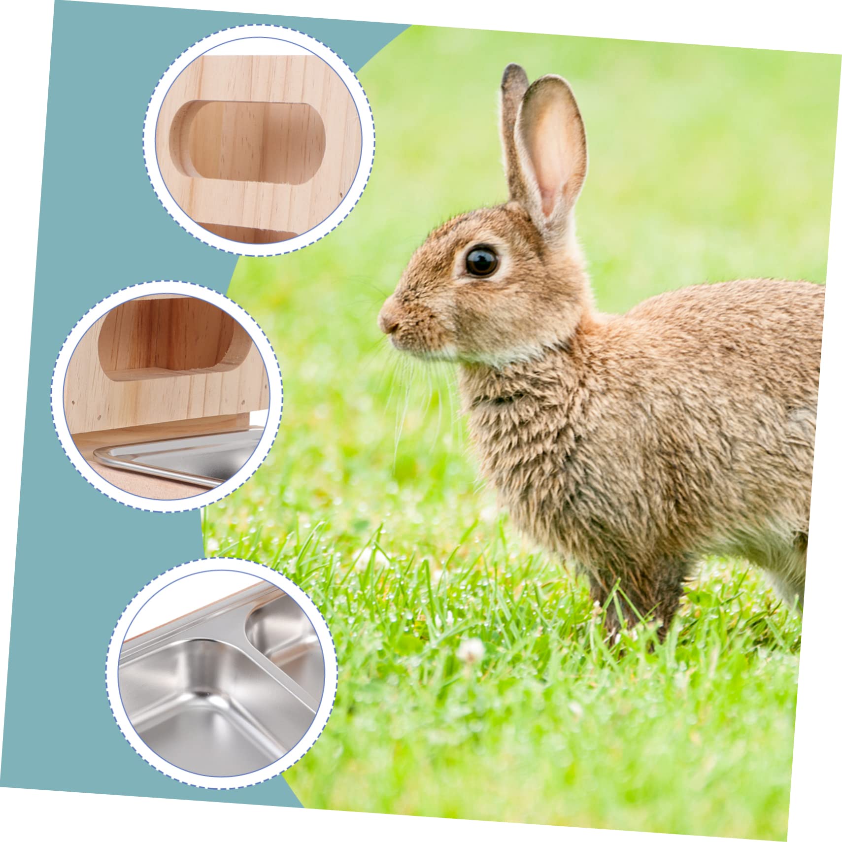 Comedero para Conejos y Roedores Cesta De Alimentación Estante De Madera Suministros para Mascotas Cesta