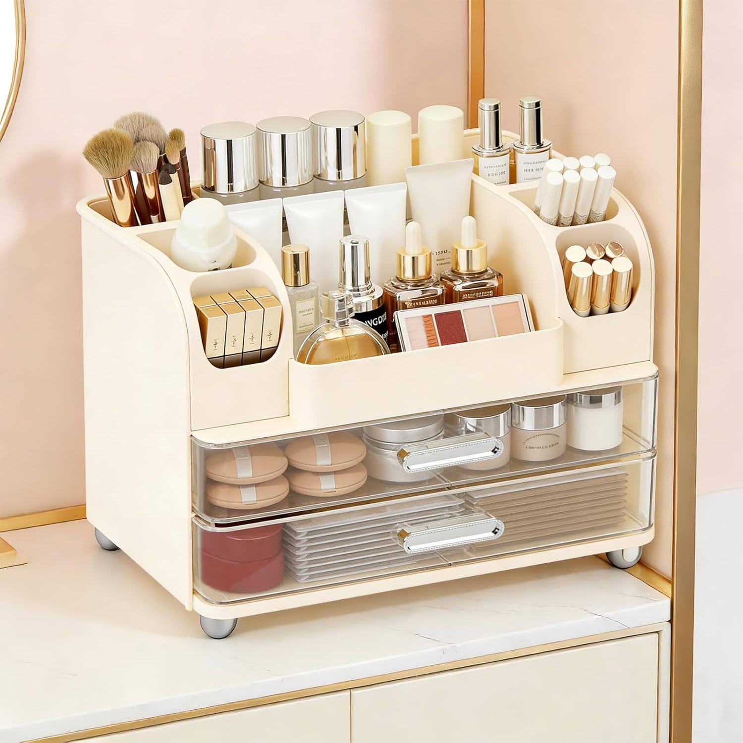 Makeup Kosmetik Organizer mit Schubladen, Plastic Kosmetik Aufbewahrungsbox