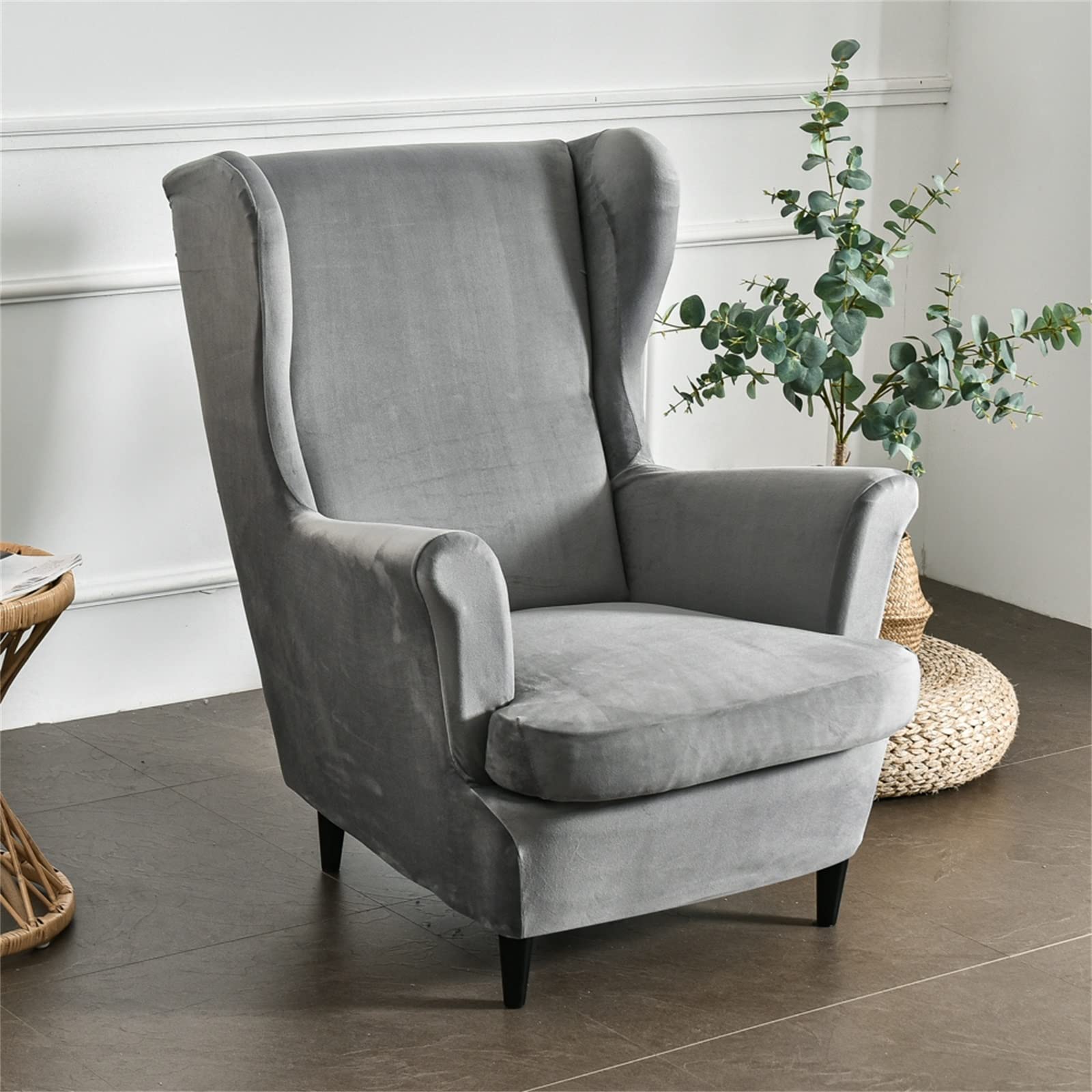 Wing Chair Slipcover 2 Piece Set - Image 3