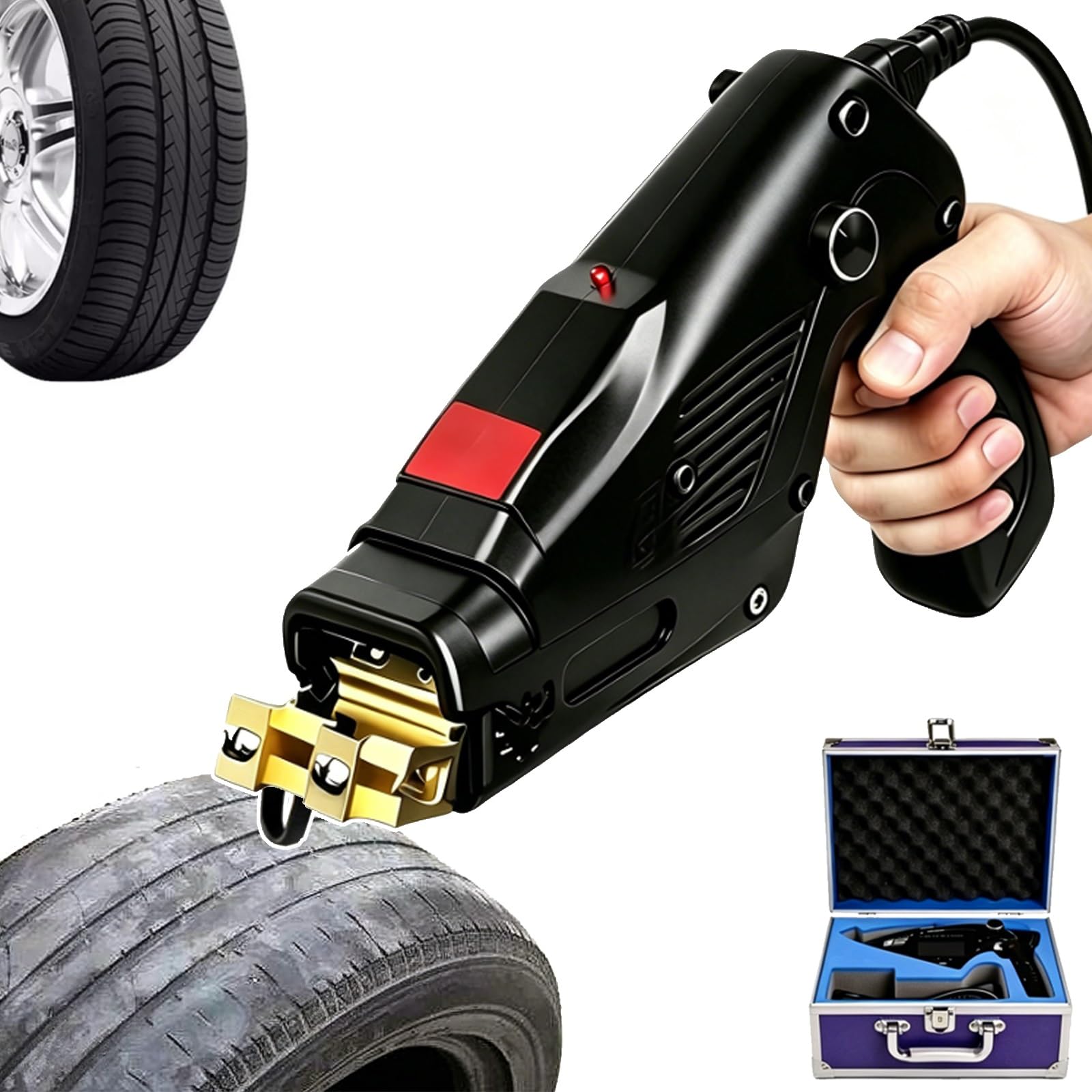 Frezarka do opon o mocy 400W, z 20ostrzami, szerokość cięcia 2-10mm, głębokość cięcia 9-14mm, do pogłębiania bieżników opon i obróbki złomu gumowego