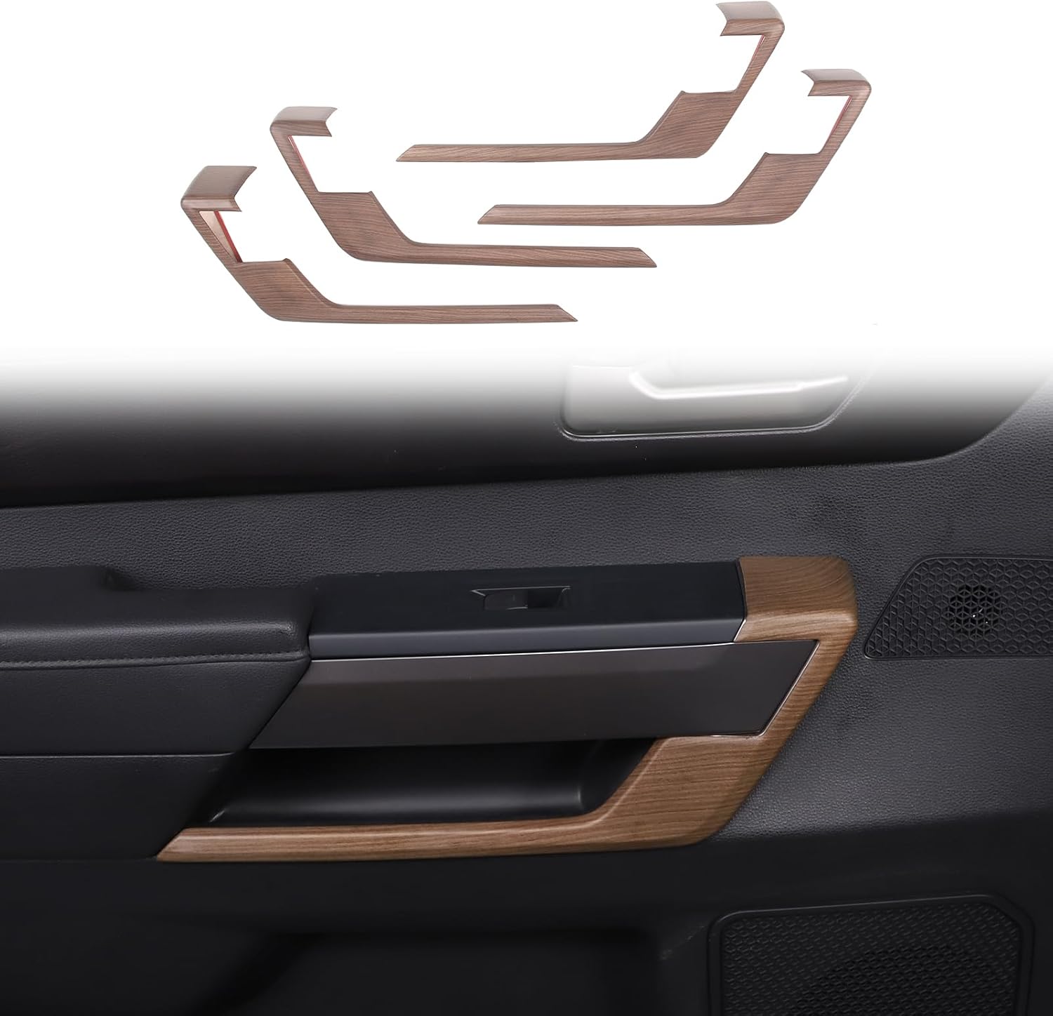 HAPPYHORSE Car interior door handle panel decorative cover Compatible with Toyot Tundra/Sequoia 2022-2023 door C-shaped decorative frame(Inner door panel C-shaped decorative frame),(FGHIRTEV)