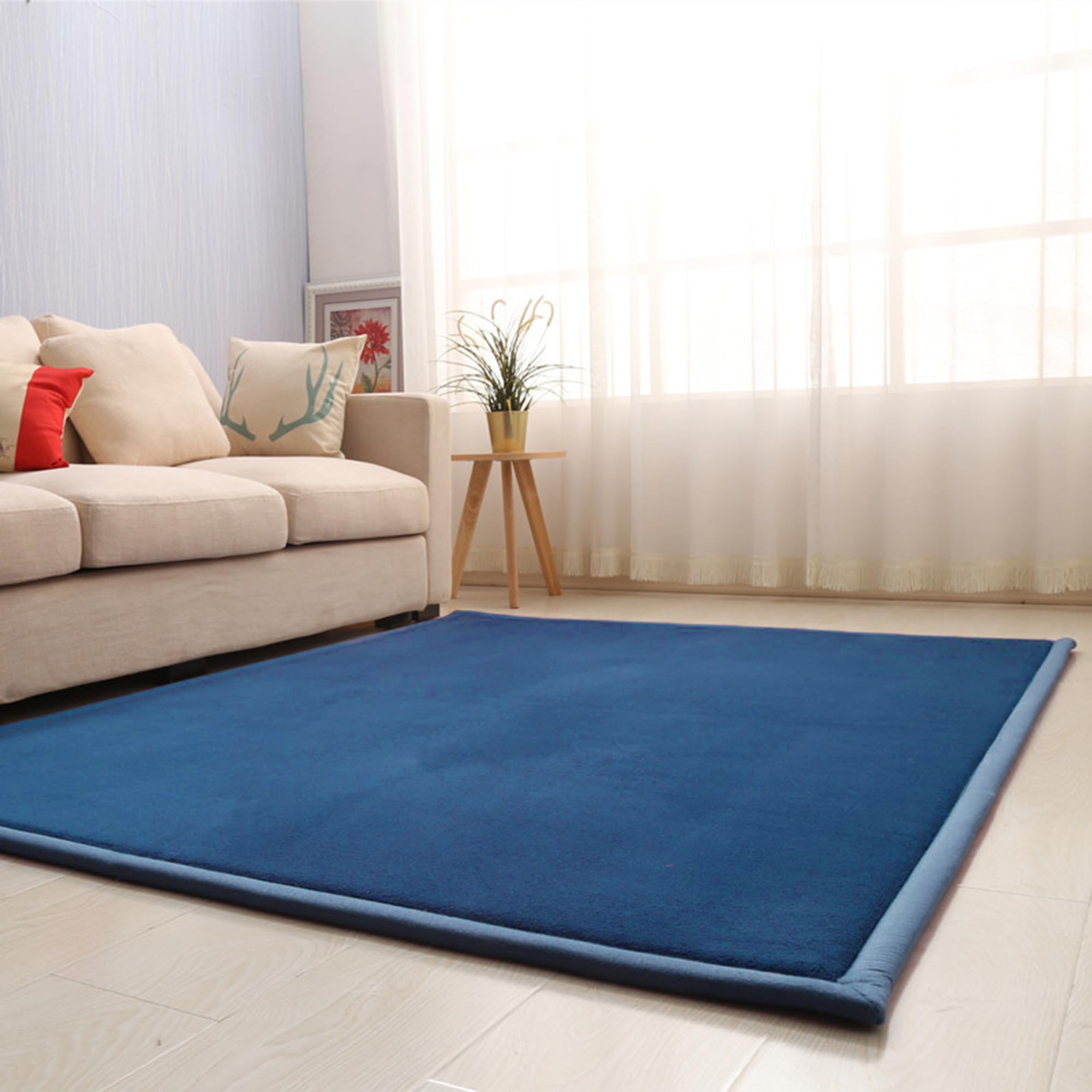 Grand tapis super doux et lavable 140 x 200 cm antidérapant