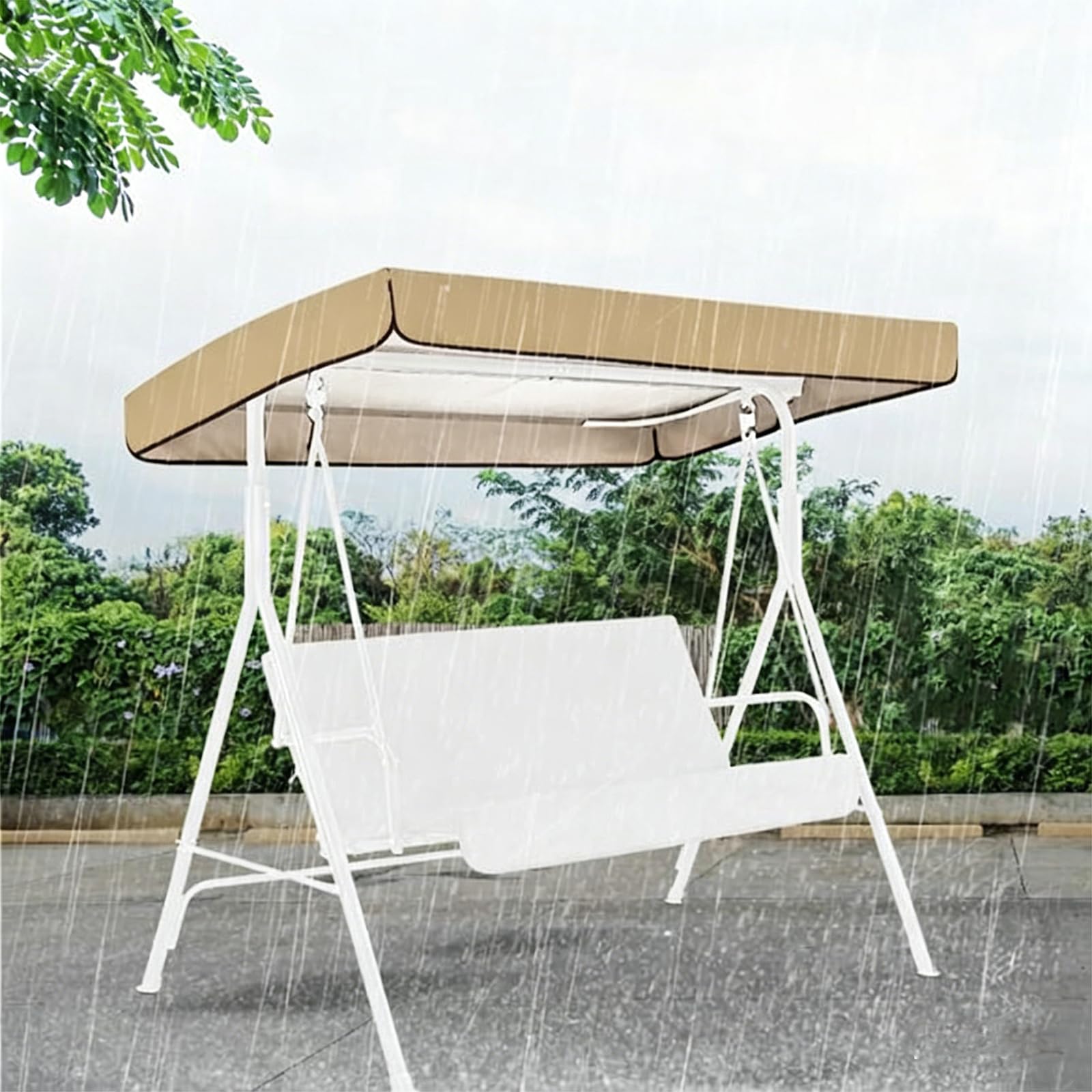 Generico Telo di Copertura per Altalena Tendalino con Protezione UV 3 Posti Tettino Parasole Universale Impermeabile Tetto del Dondolo da Giardino Telo Cortili Patii,007,191 * 120 * 18/23cm