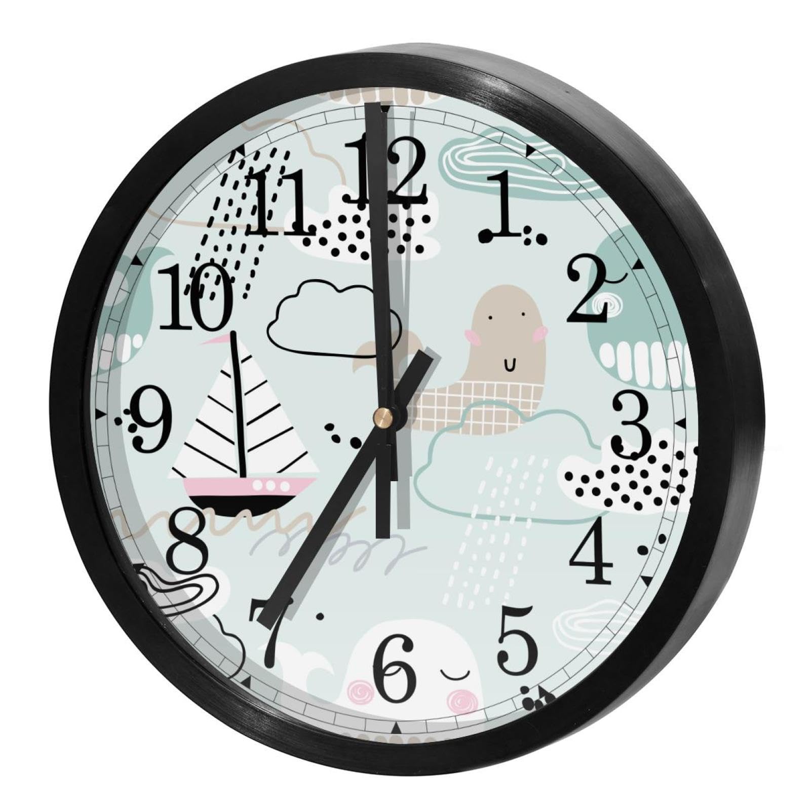 Horloges murales rondes avec mécanisme sans tic-tac fonctionnant à piles pour maison