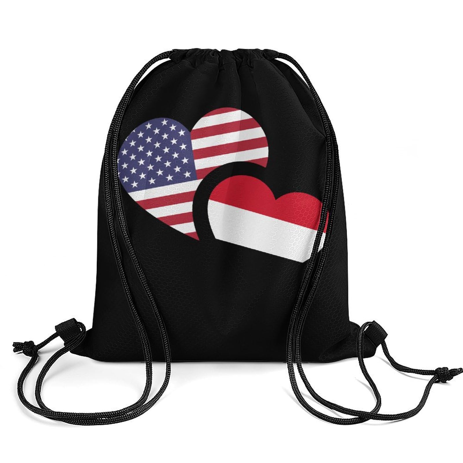 Yemen US Flag Drawstring Backpack Durable Sport Gym Bags Daypack for Men Women 35 * 42cm