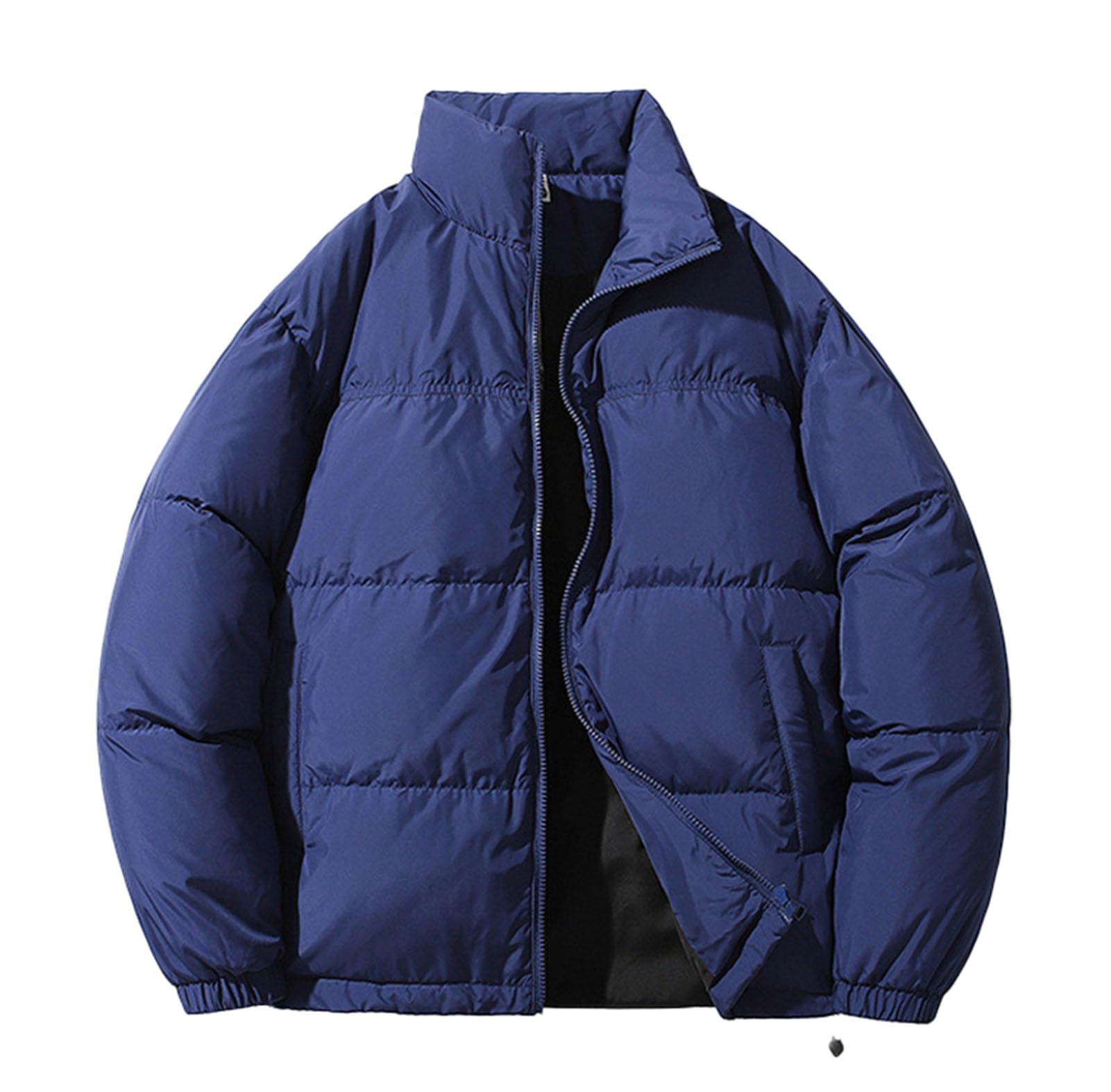 Doudoune légère d'hiver en Duvet pour Hommes Veste Doudoune isolée Manteau Bouffante pour Neige Ski randonnée Voyage,Navy Blue,S