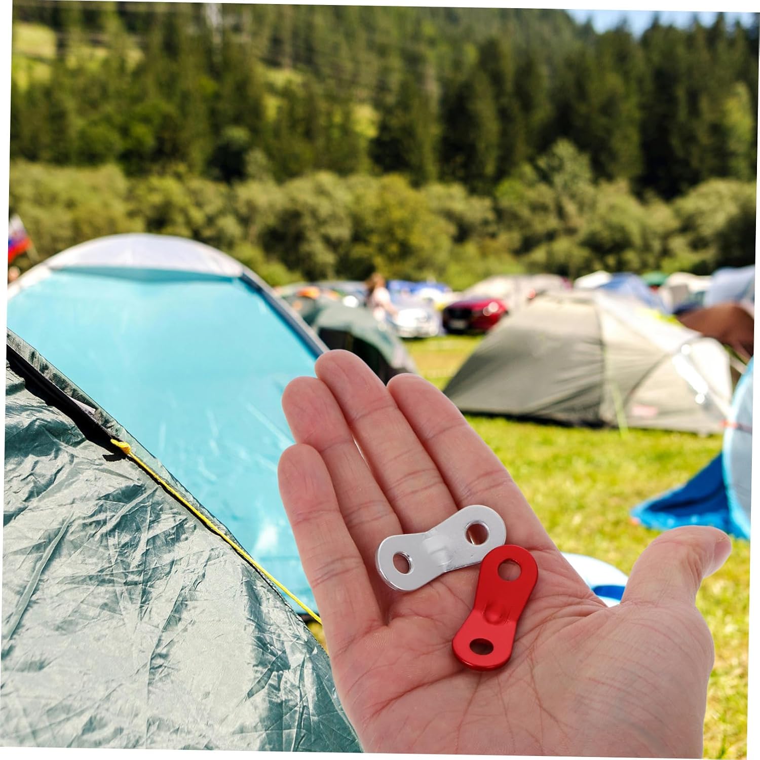 Toddmomy 20pcs Aluminum Tent Accessories Lightweight Guyline Cord Adjusters Wind Rope Buckles for Effortless Tent Setup Portable Camping Hiking Backpacking