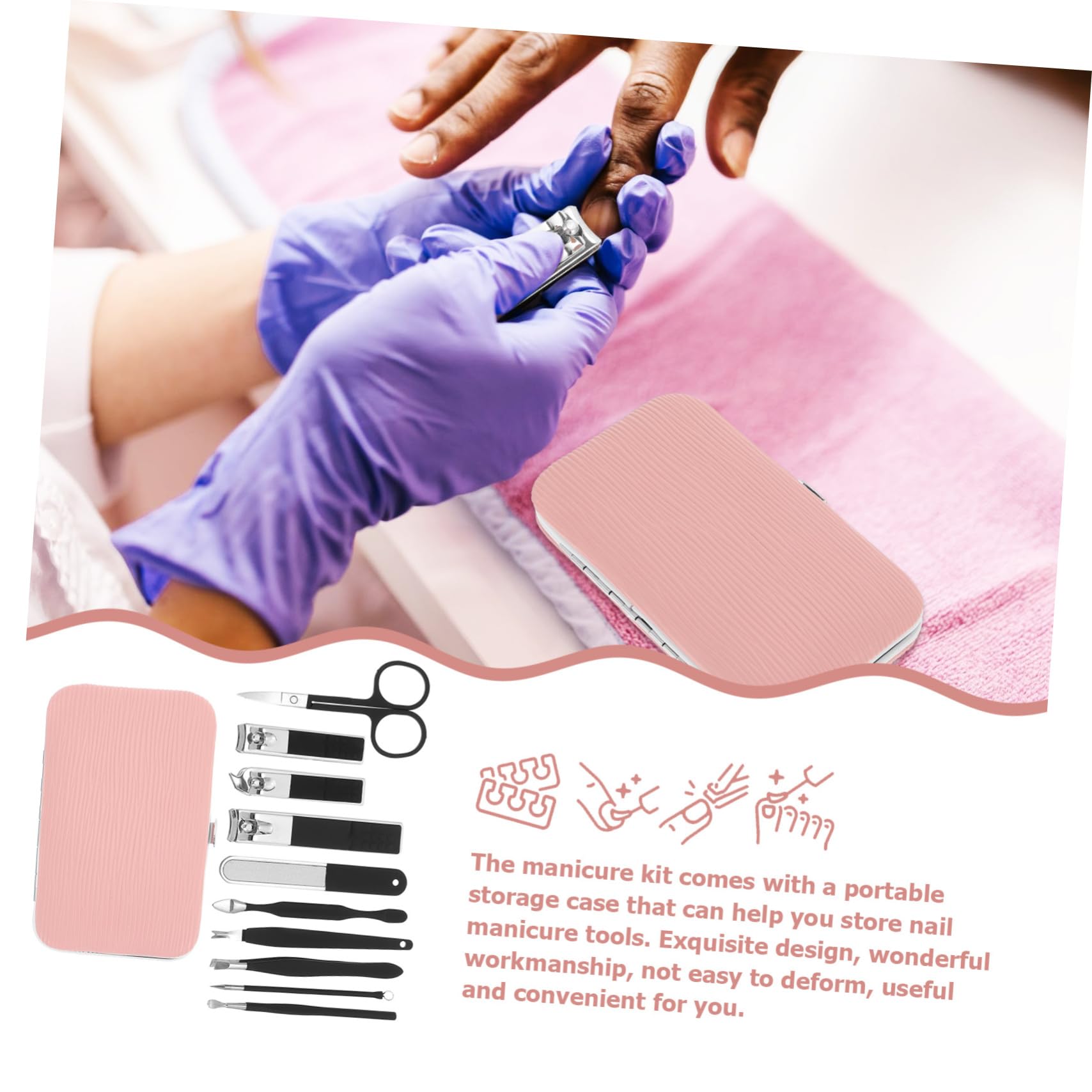 SHERCHPRY Kit Tagliaunghie Da Donna Per Manicure e Pedicure Strumenti Professionali Tagliaunghie Per Cura Delle Unghie Per Viaggi e Uso Quotidiano