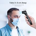 Femometer Thermometer for Kids and Adults, Forehead Digital Thermometer, No-Touch Fever Infrared Thermometer with 3 Color Indicator, High Accuracy, 1s Fast Accurate Reading, Easy to Use (Pure Black)