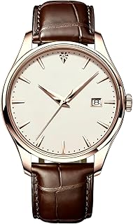 Automatische mechanische Uhr für Herren mit Lederband, wasserdichte Pendeluhr für Geschäft, einfache Pendeluhr, wasserdichte Herrenuhr, mechanische Uhr