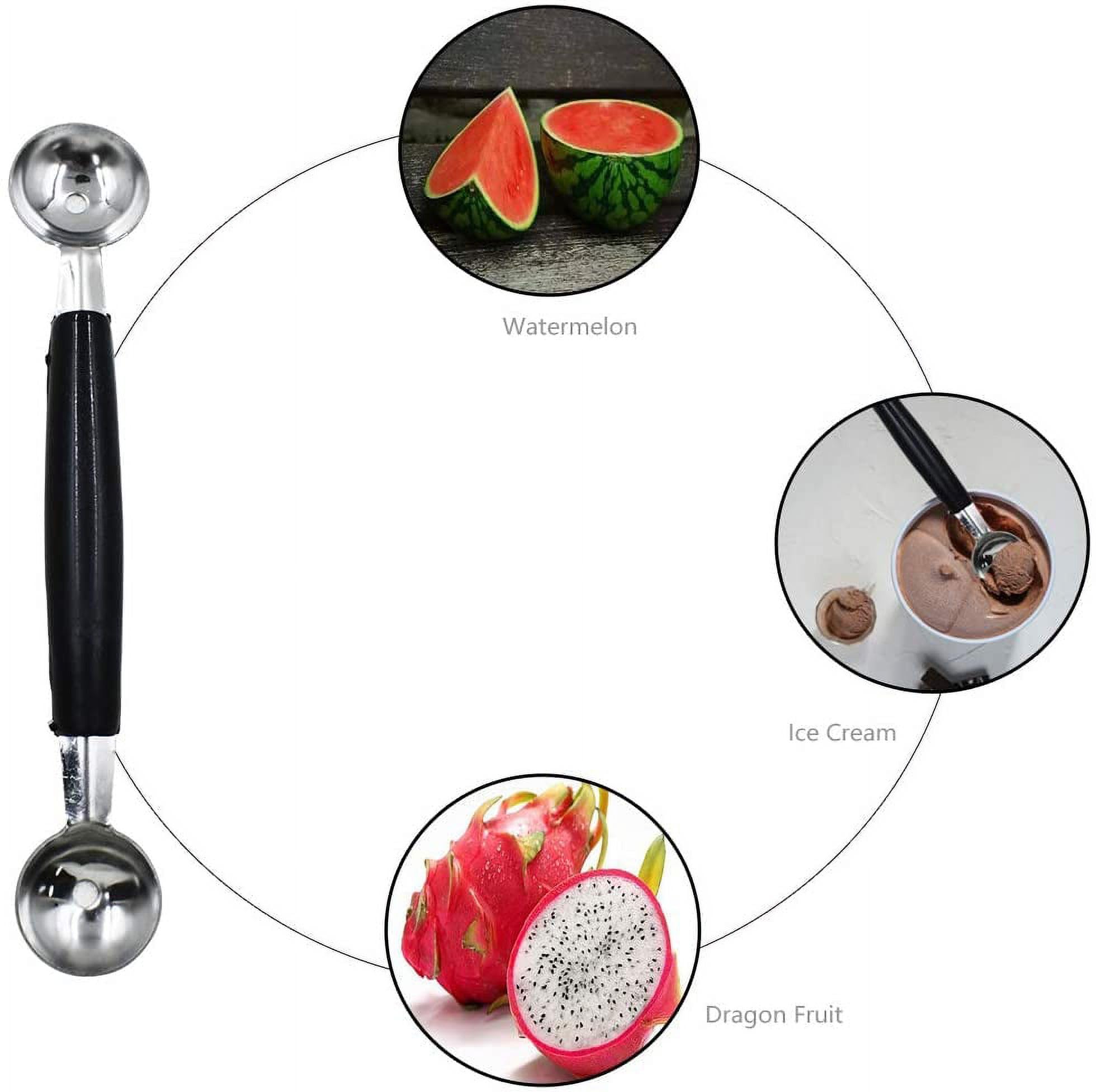 2 in 1 Stainless Steel Melon Ballers Melon Scoop,Double-Sided Fruit Melon Baller Spoon, Suitable Watermelon Cantaloupe Ice Cream Comfortable Non-Slip Grip Kitchen Utensils and Gadgets - Image 7