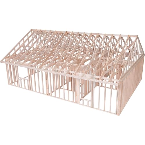 Pitsco Education True Scale House Framing Kit, Balsa Wood Model Home withTruss or Hipped Roof, STEM Learning, Construction Education, Architecture Model, DIY House Kit for Ages 14 and up