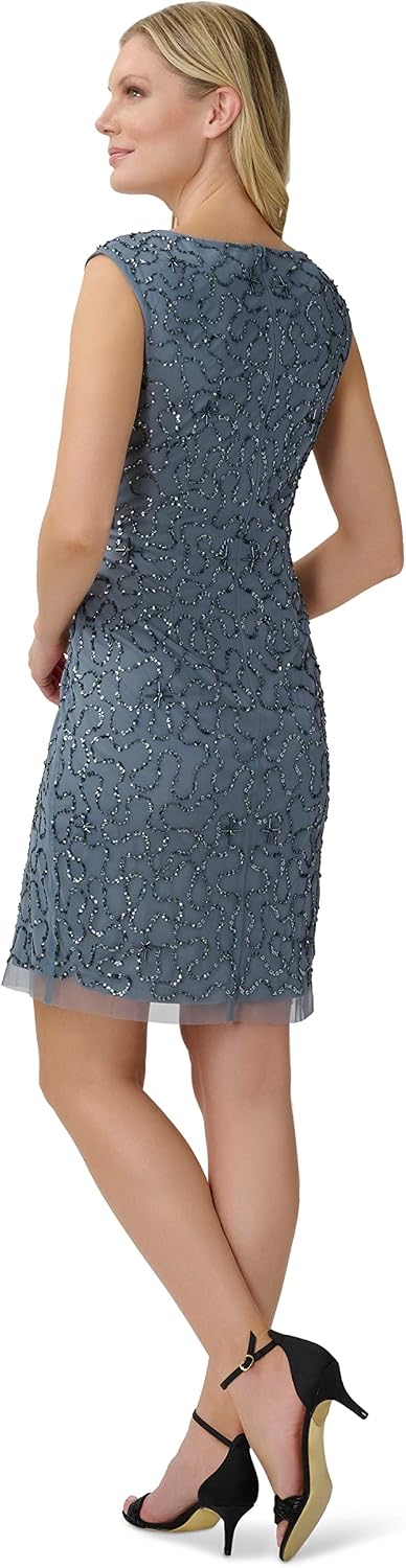 Adrianna Papell Women's Short Beaded Dress for Special Occasions, Blue  (French Blue) : Amazon.de: Fashion