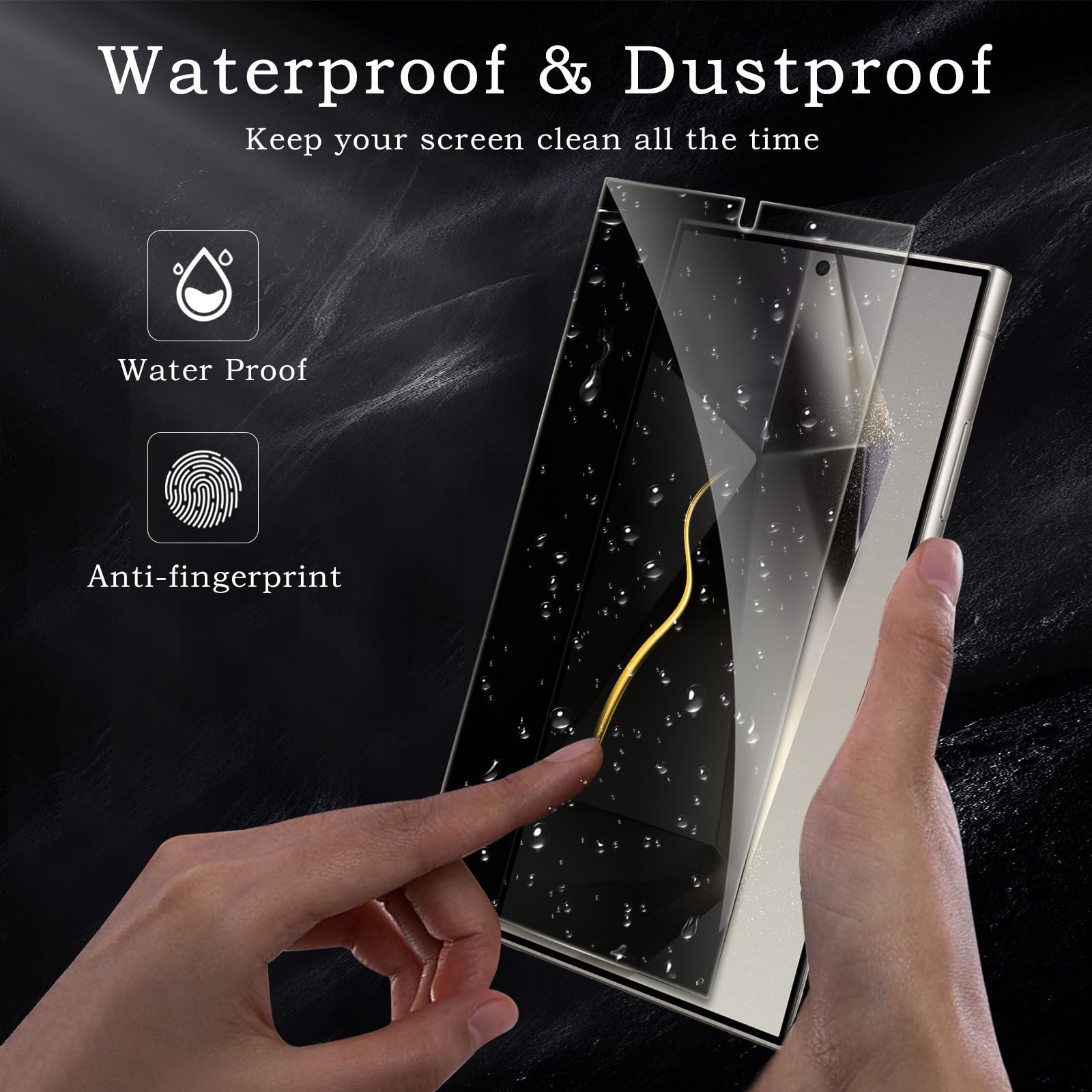 Pellicola protettiva per la privacy per Samsung Galaxy S24 Ultra, accessori in vetro temperato infrangibile, pellicola in vetro temperato anti spia, ultra resistente, durezza 9H, antiriflesso, HD,