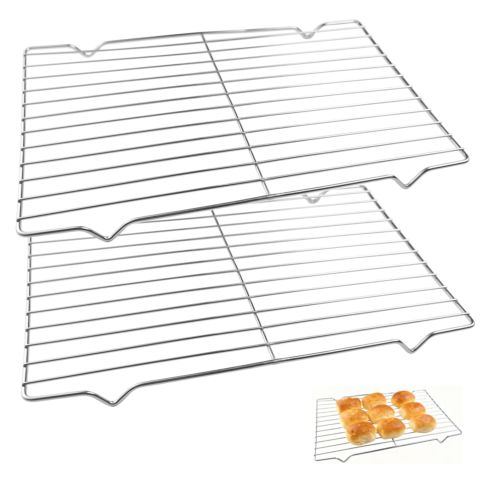 Grille Four Universelle en Acier Inoxydable 31x21x1.8cm Refroidissement Cuisson Patisserie