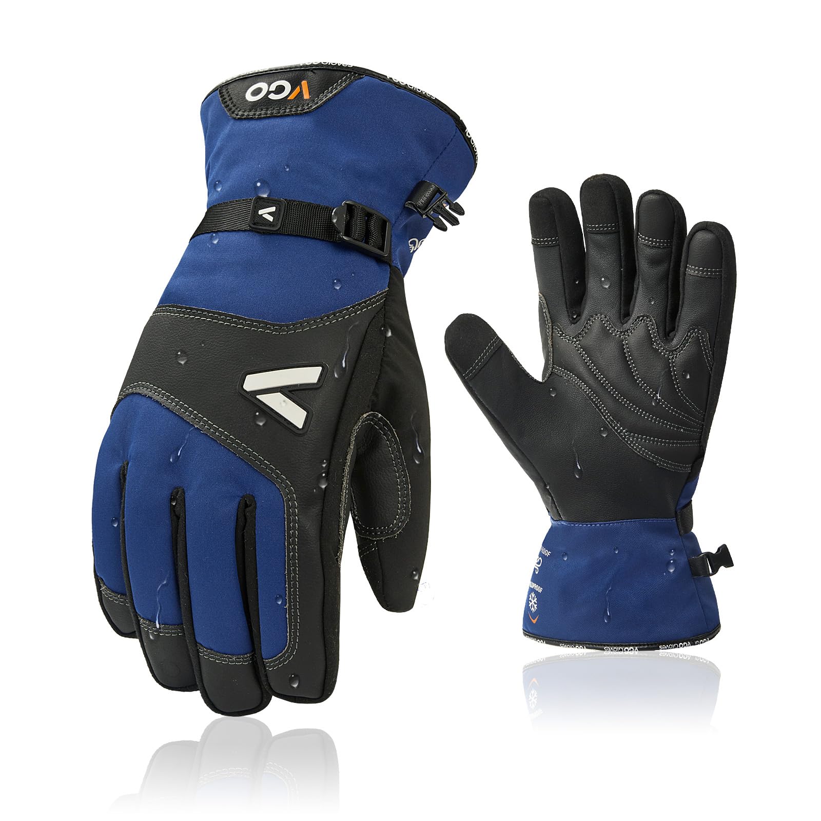 Vgo... 1 Paar Winterarbeitshandschuhe Arbeitshandschuhe aus Rindsleder, wasserdichte isolierte Handschuhe -20℃/-4°F(GA7760FLWP)