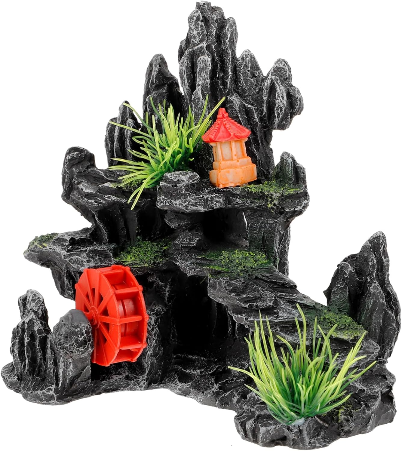 Yardwe 3pcs Aquarium Decoration Fish Tank Rockery Simulation Mountain Ornament for Natural Aquascaping Elegant Resin Hideout for Fish and Shrimp for Home and Office Decor