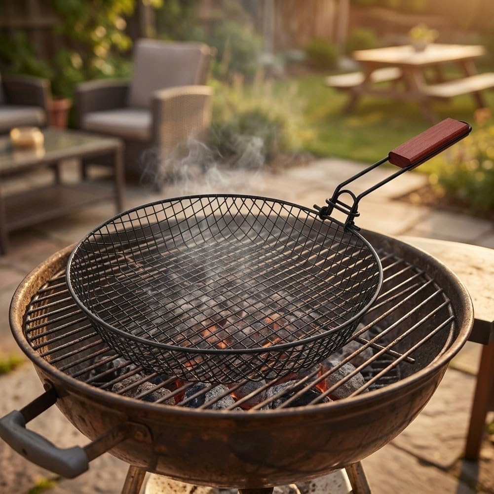 Cesta Plegable Barbacoa 55x31cm para acero Cesta Plegable Barbacoa(2PC)