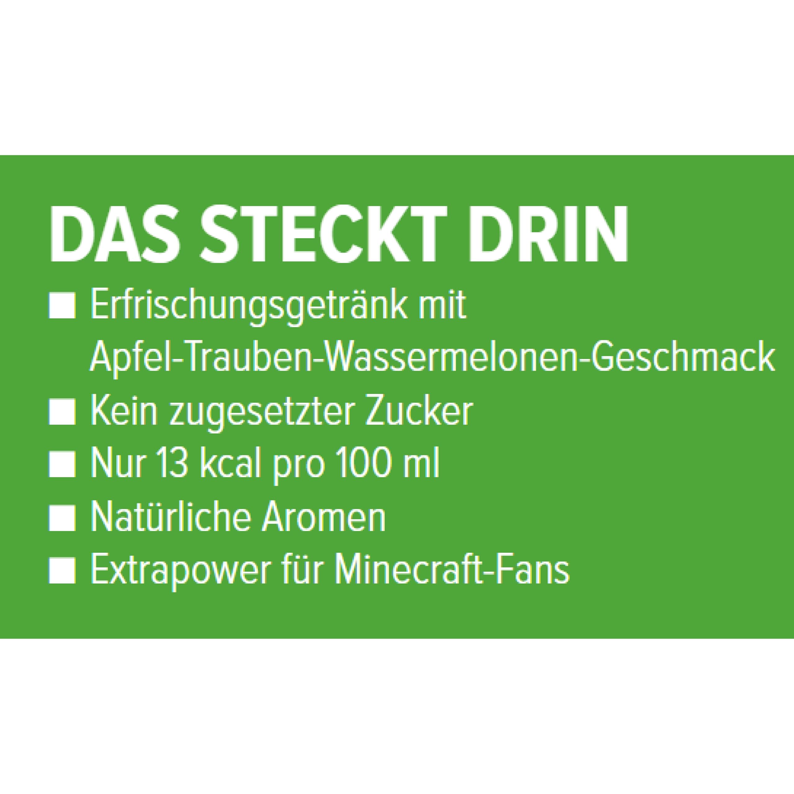 Minecraft Drink 0,33L Dose | mit 30% Apfelsaft | Geschmack Chorus Fruit, Golden Apple & Melon | Kult Getränk für Gamer, Kinder & Fans | +12€ PFANDDOSE (48 x 0,33l Dosen)