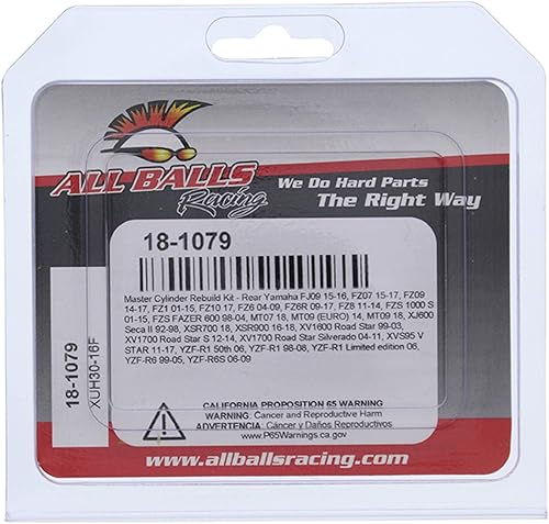Miniatura 4 de Kit de reconstrucción de cilindro maestro trasero All Balls Racing 18-1079 compatible con/reemplazo para Yamaha FZ10 17
