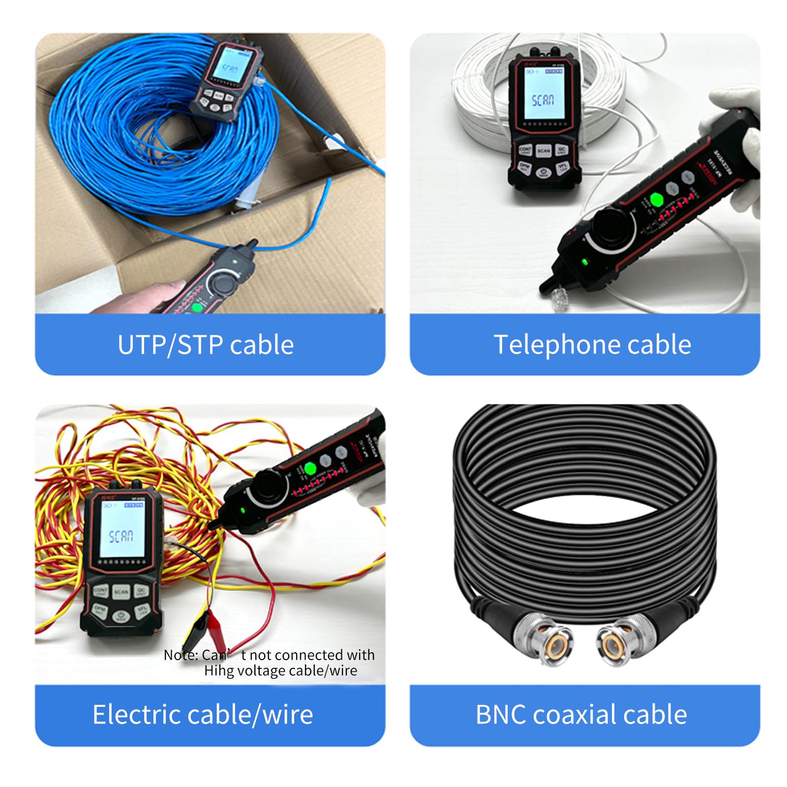NOYAFA NF-918S - Probador de cable de red con medidor de potencia óptica de 6 longitudes de onda, probador de cable Ethernet de tóner de cable, probador de red RJ45 con localizador visual de fallos de