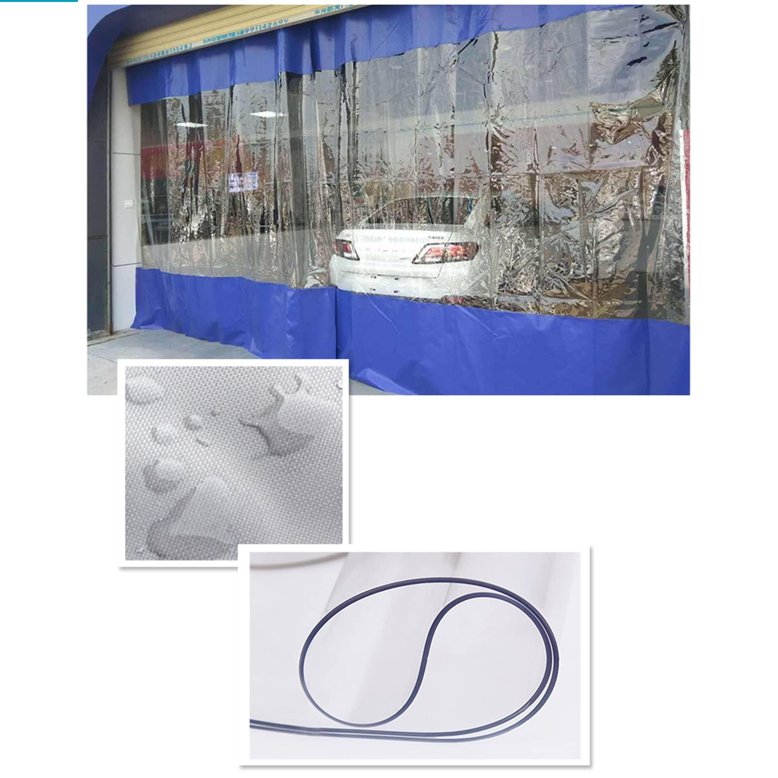 Tende Trasparenti per Esterno Gazebo pergola Antipolvere Antipioggia 0,5mm con Occhielli Antiruggine per Gazebo, Garage, Esterno (7.5x3m)