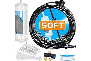 50Ft Misting Cooling System with Purify Filter and 12 Mist Nozzles