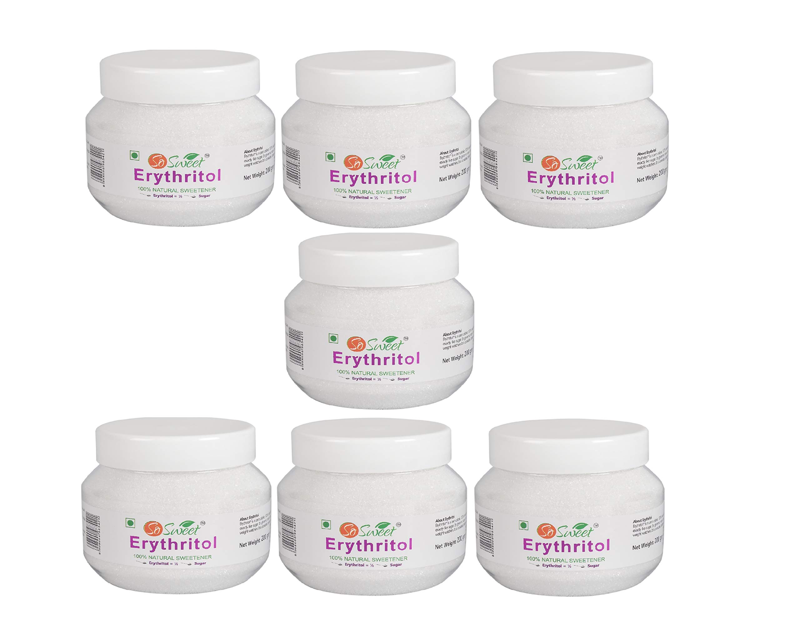 So Sweet 100% Natural Sweetener 200 GMS Erythritol (Pack of 7)