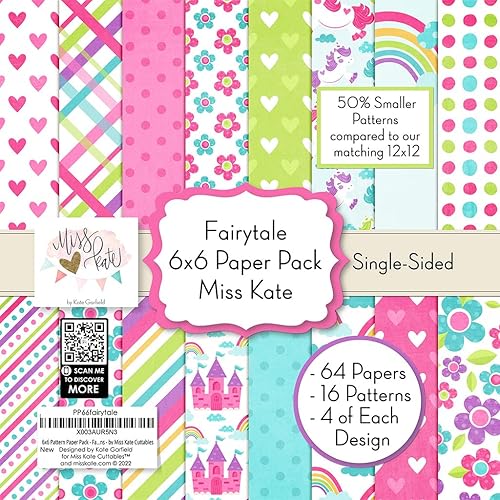 Paquete de papel con patrón de 6 x 6 pulgadas, cuento de hadas, para álbum de recortes de Disney, colección de papel especial prémium de una cara de