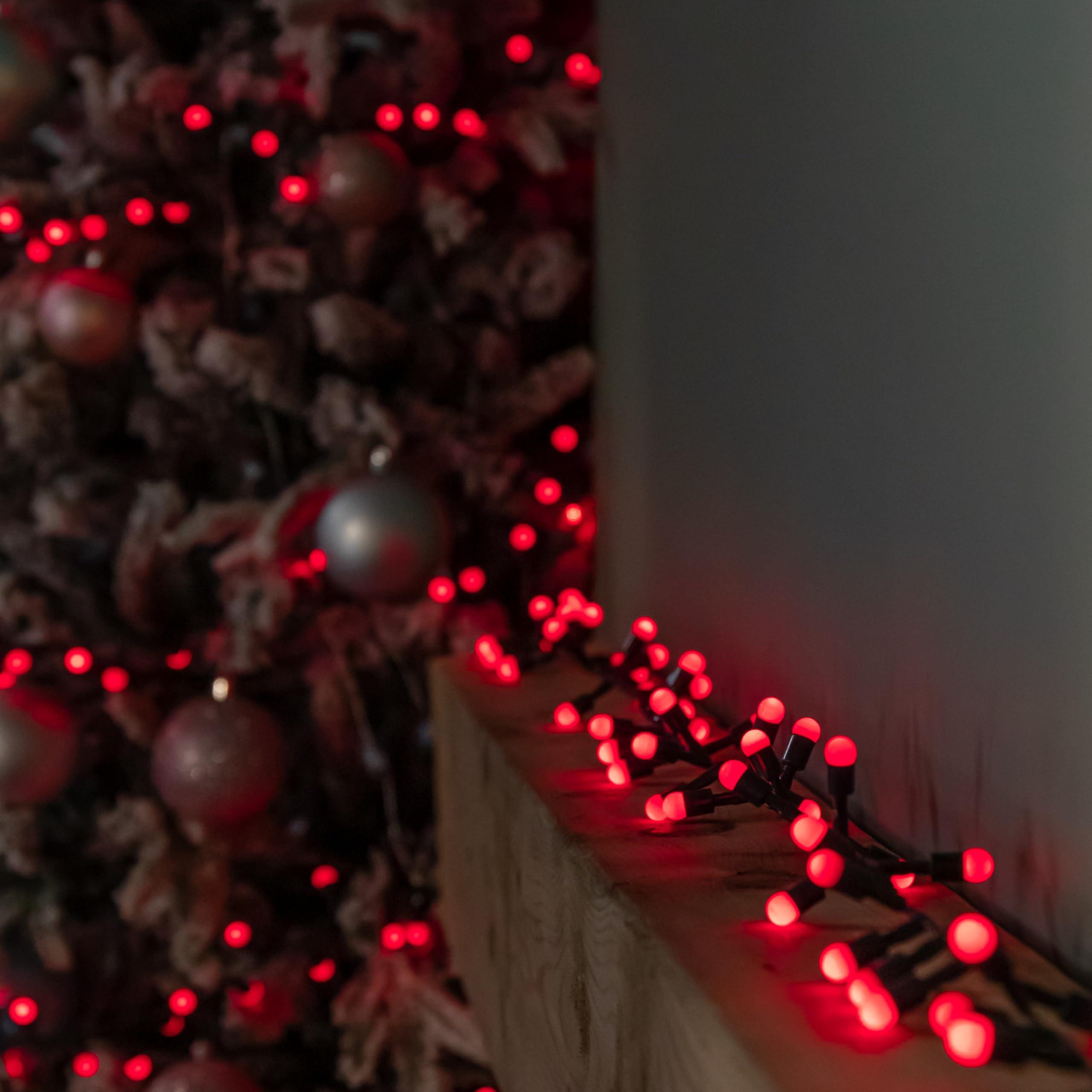 Samuel Alexander Red Berry LED String Lights - Green Cable - Multi-Function