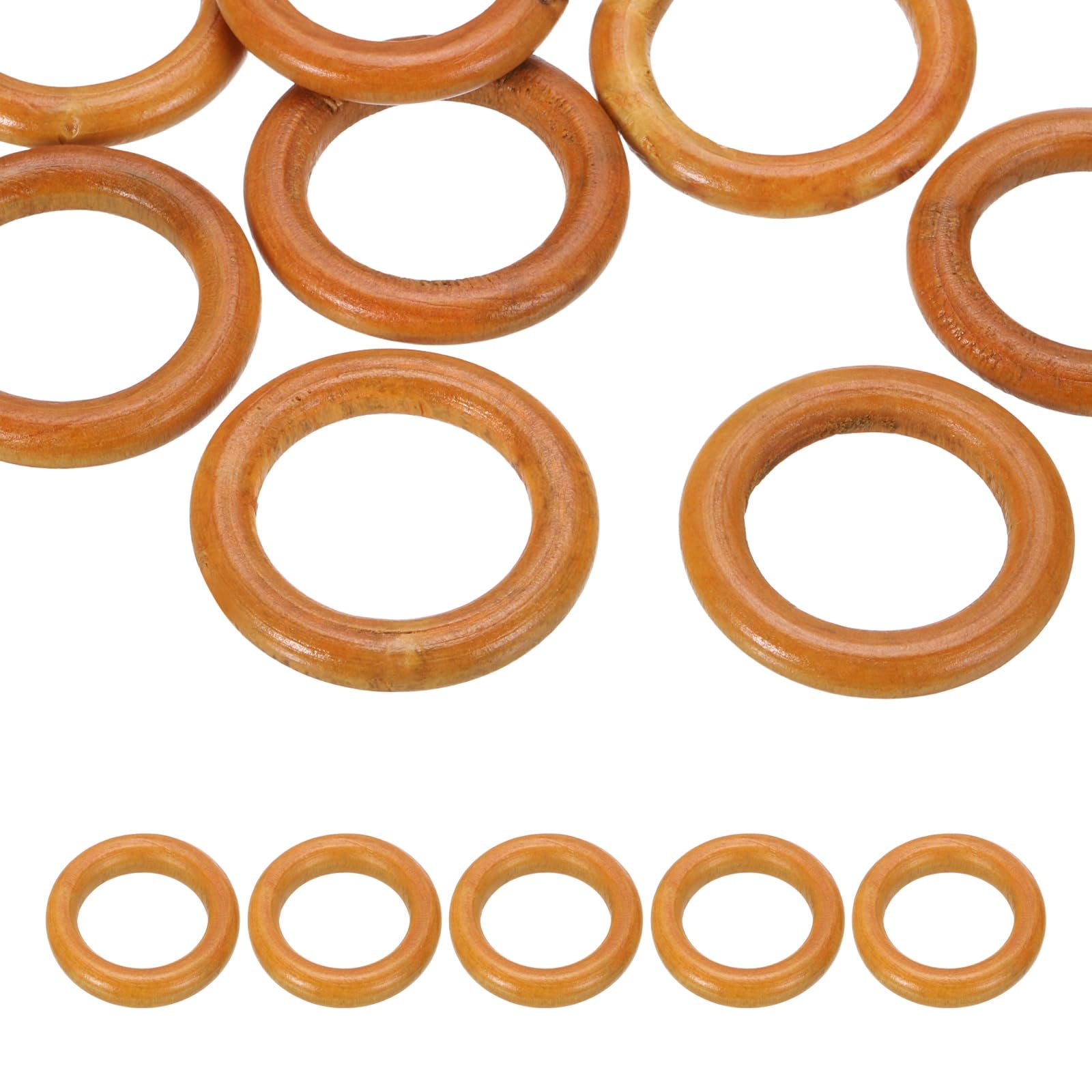 PATIKIL 50mm Natural Wooden Rings, 10 Pack Wood Ring Round Linking Rings Wood Loop Circle for Craft Pendant DIY Jewelry Making Macrame, Light Brown