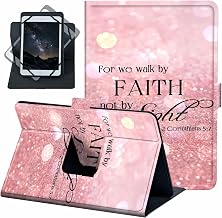 for Universal 8 7 7.9 9 Inch Android Tablet Case 360 Degree Rotating Leather Stand Folio Cover for Fire HD 8/Galaxy Tab A/Tab E/Tab 4/Tab S2 8.0 & More 7.0-9.0 Inch Tablet,Pink Glitter