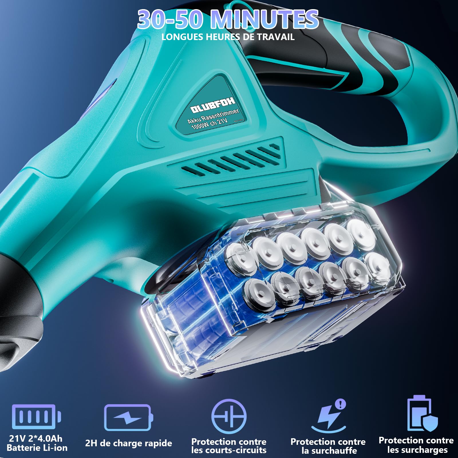 Coupe Bordure sans Fil, 4 en 1 Debroussailleuse Electrique sans Fil