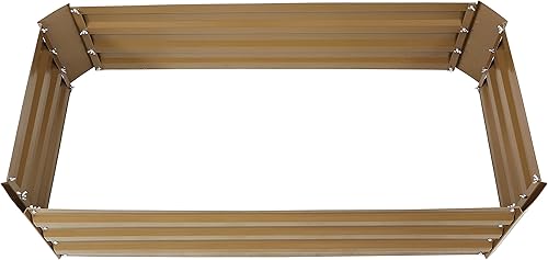 Miniatura 154 de Sunnydaze Cama de jardín de metal elevada de 11.75 pulgadas de alto, cama de jardín elevada galvanizada para exteriores para verduras y flores